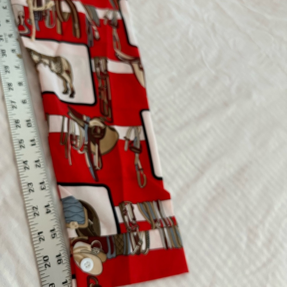 Equestrian Print Red Button Down Shirt - Picture 7 of 7